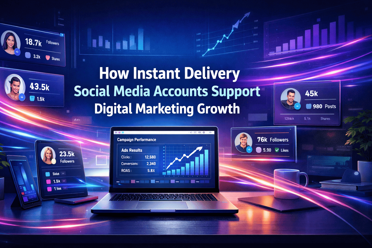 How Instant Delivery Social Media Accounts Support Digital Marketing Growth
