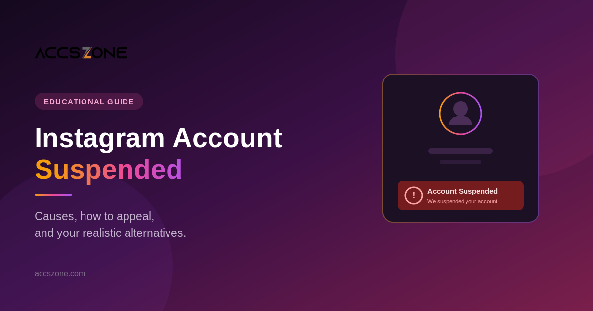 Instagram Account Suspended: Causes, Technical Triggers, Appeal & Alternatives
