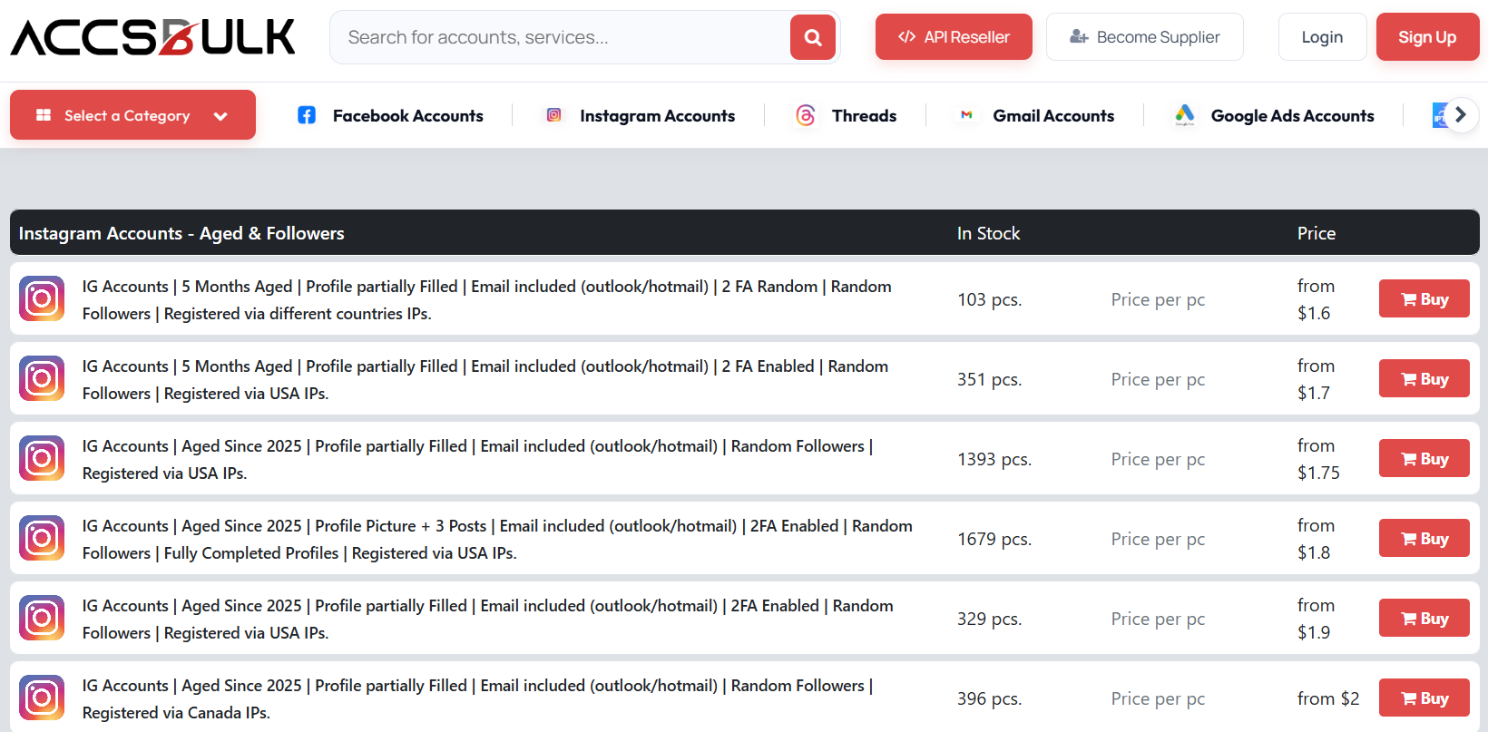 Aged and verified bulk social media accounts passing platform trust checks